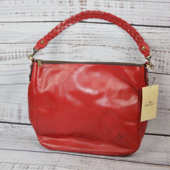 Patricia Nash Lilia Rosewood Large Leather Hobo Crossbody w/ Braided Handle NEW - Picture 4 of 16